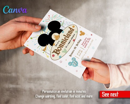 Disneyland customizable invitation template | Share or Print | girl | VZ939