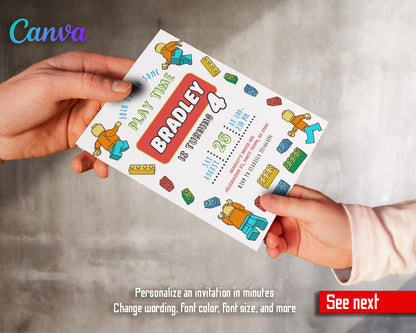 Lego Minifigures  customizable invitation template | Share or Print |  | WZ487