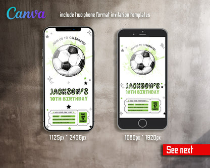 Soccer Champion League FC customizable invitation template | Share or Print | boy | TU881