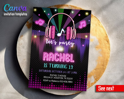 Tik Tok Party customizable invitation template | Share or Print |  | FW274