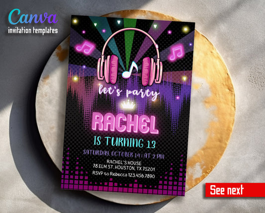 Tik Tok Party customizable invitation template | Share or Print |  | FW274