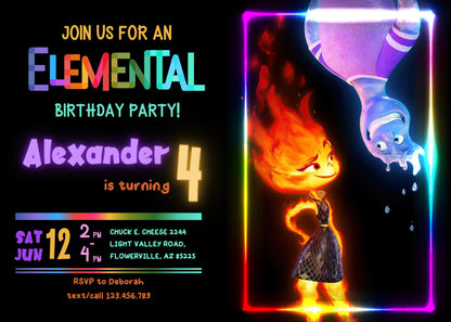 Elemental customizable invitation template | Share or Print |  | YC235