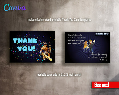 Roblox Gamer customizable invitation template | Share or Print | | BD574