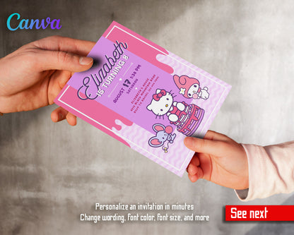 Hello Kitty Sanrio customizable invitation template | Share or Print | | UN728