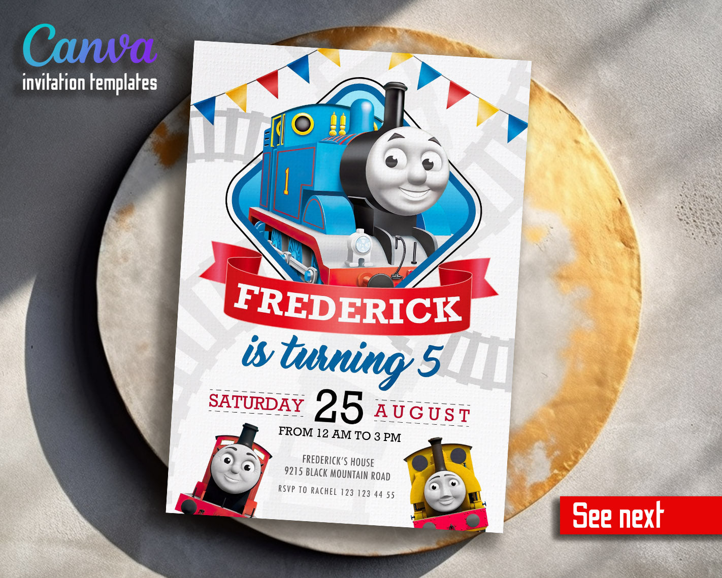 Thomas Train & Friends  customizable invitation template | Share or Print |  | ZS356