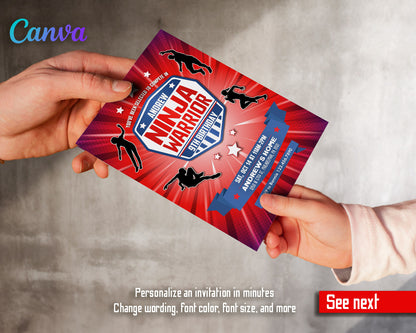 American Ninja Warrior customizable invitation template | Share or Print |  | IR163