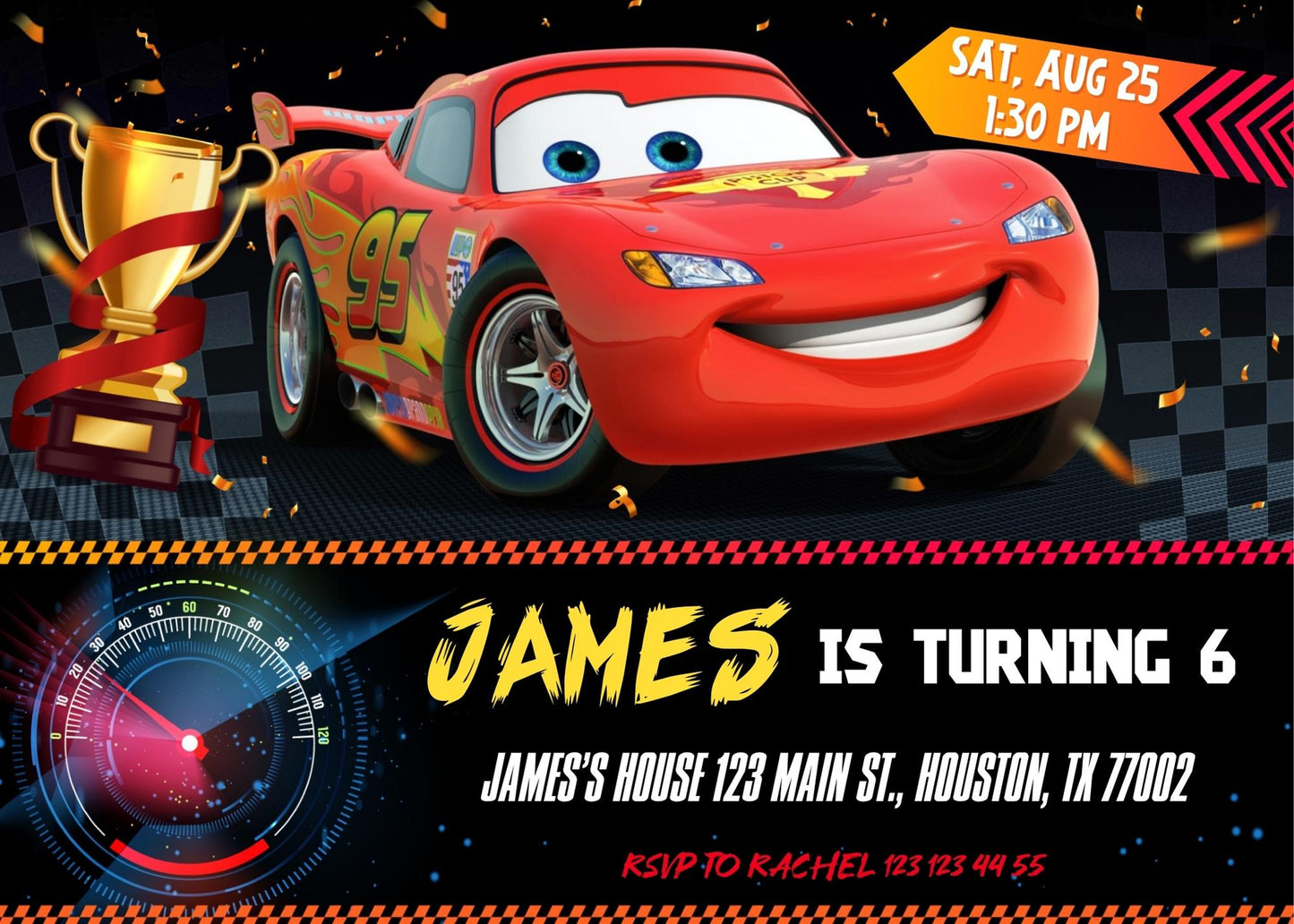 Cars Lighting McQueen customizable invite template | instant download | Share or Print | EP981