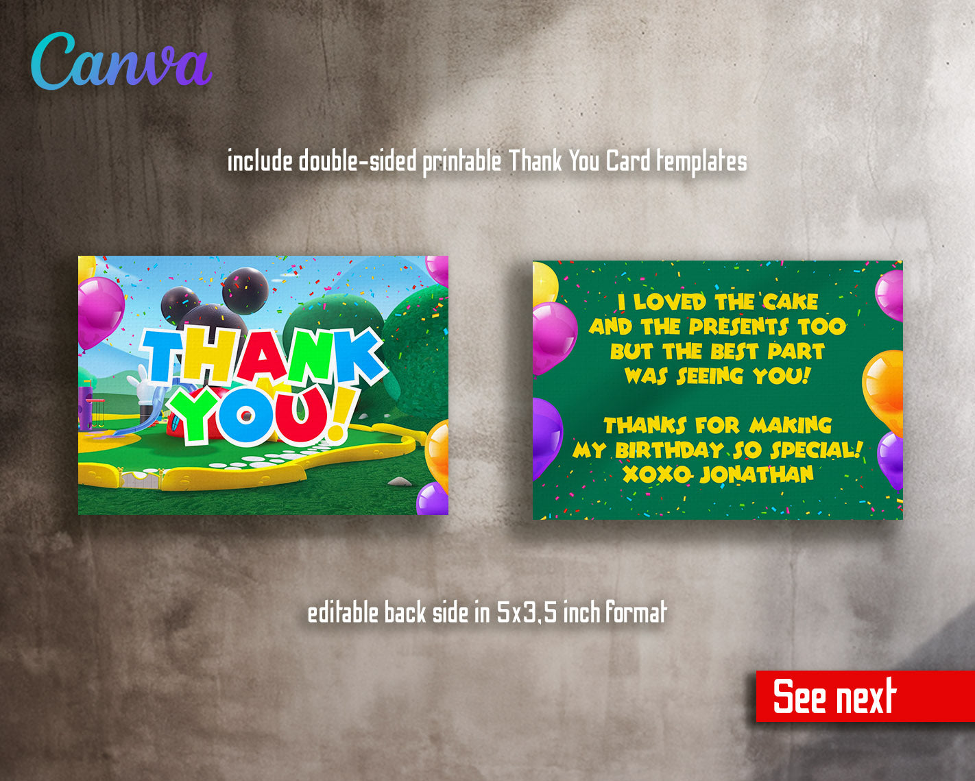 Mickey Mouse and Friends customizable invitation template | Share or Print |  | VX113