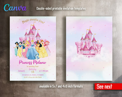 Disney Princess  customizable invitation template | Share or Print | girl | JN401