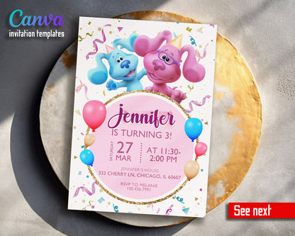 Blue's Clues Puppy customizable invitation template | Share or Print |  | IP295