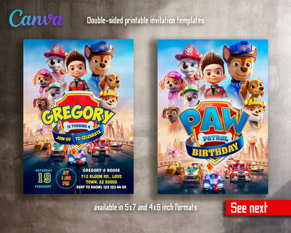 PAW Patrol customizable invitation template | Share or Print | | VA479