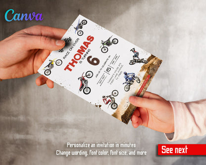 Motocross Extreme customizable invitation template | Share or Print |  | XR791