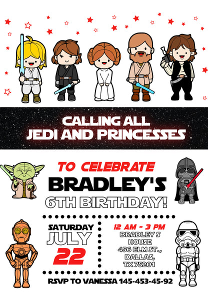 Star Wars customizable invite template | instant download | Share or Print | AR935