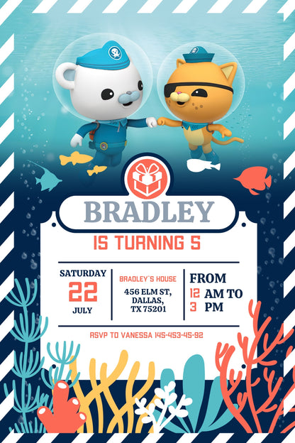 Octonauts customizable invite template | instant download | Share or Print | DL708