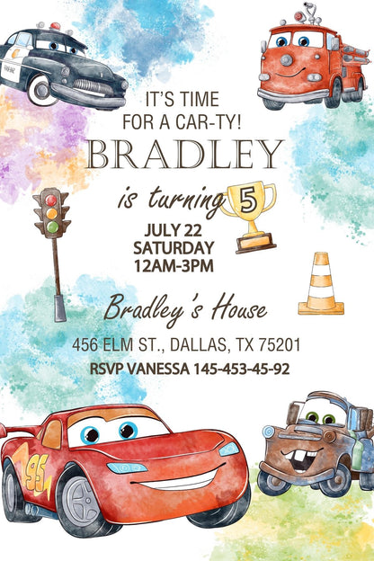 Cars Lighting McQueen customizable invite template | instant download | Share or Print | UP896