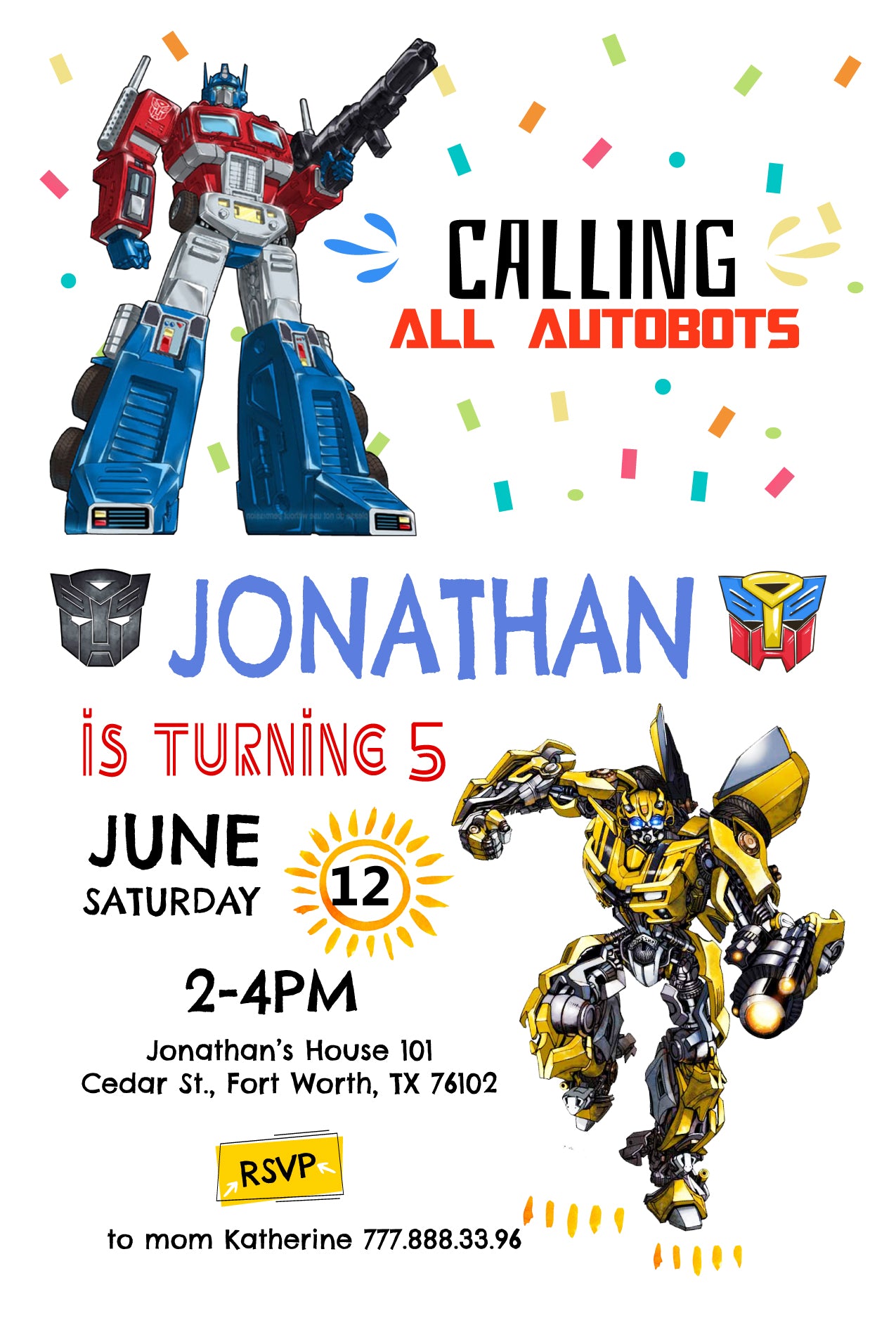 Transformers, Rescue Bots customizable invite template boy | instant download | Share or Print | AL847