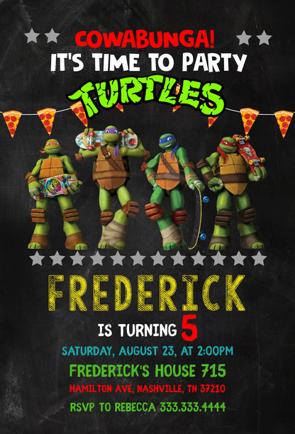 Teenage Mutant Ninja Turtles, TMNT customizable invite template boy | instant download | Share or Print | PC499