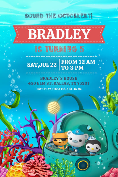 Octonauts customizable invite template | instant download | Share or Print | QA246