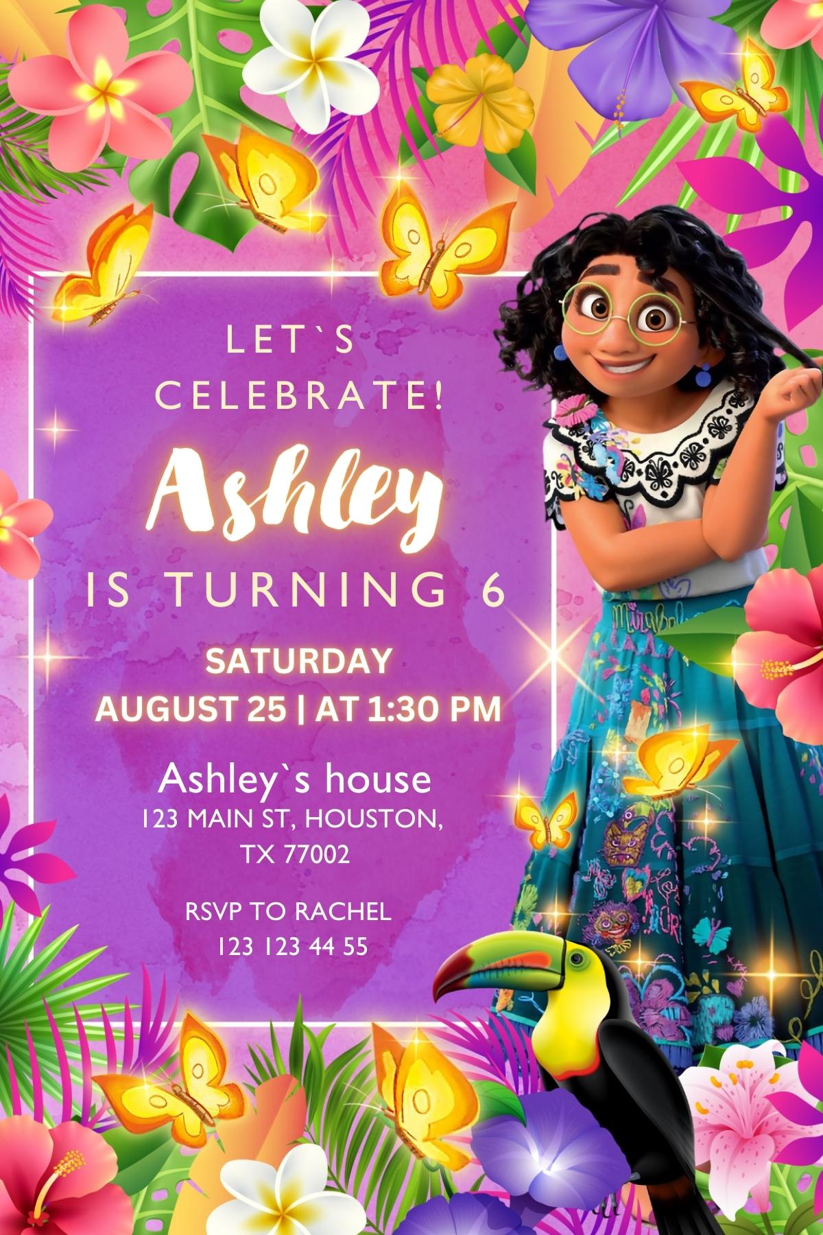 Encanto customizable invite template girl | instant download | Share or Print | GA869