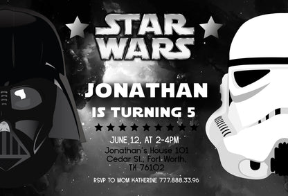 Star Wars customizable invite template | instant download | Share or Print | PF884