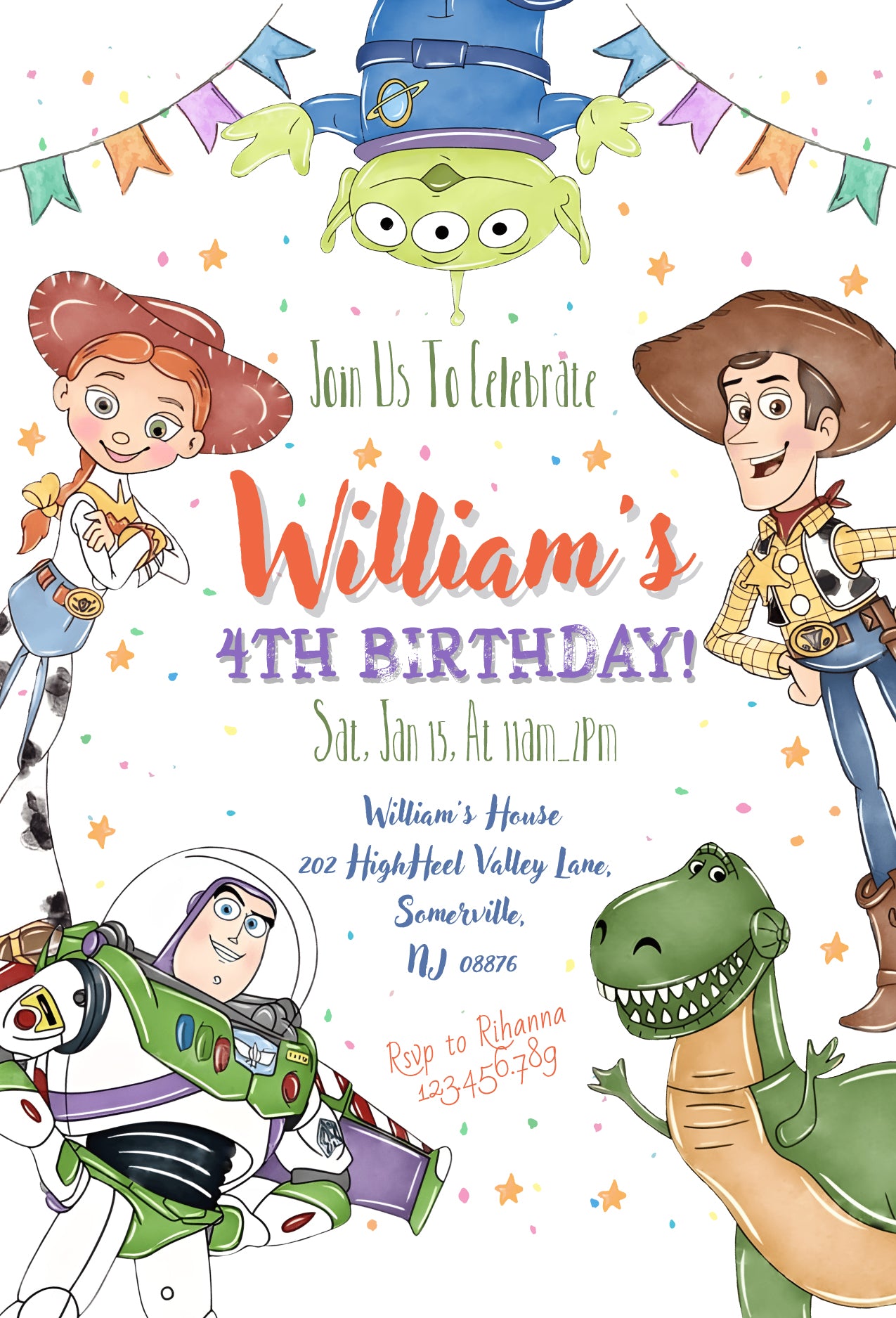 Toy Story customizable invite template | instant download | Share or Print | HO302