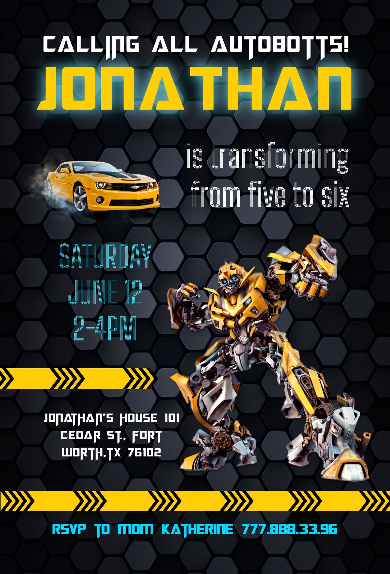 Transformers, Rescue Bots customizable invite template boy | instant download | Share or Print | KP208