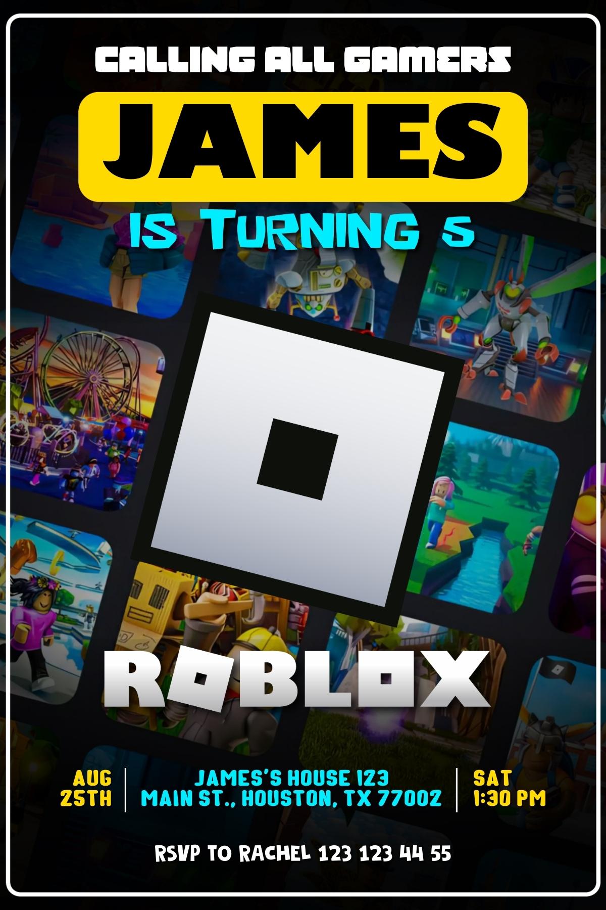 Roblox customizable invite template | instant download | Share or Print | IK270