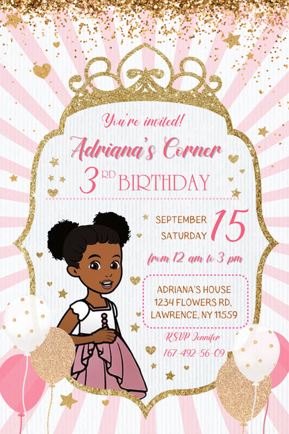 Gracie's Corner customizable invite template girl | instant download | Share or Print | CQ699