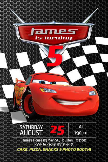 Cars Lighting McQueen customizable invite template | instant download | Share or Print | JL247