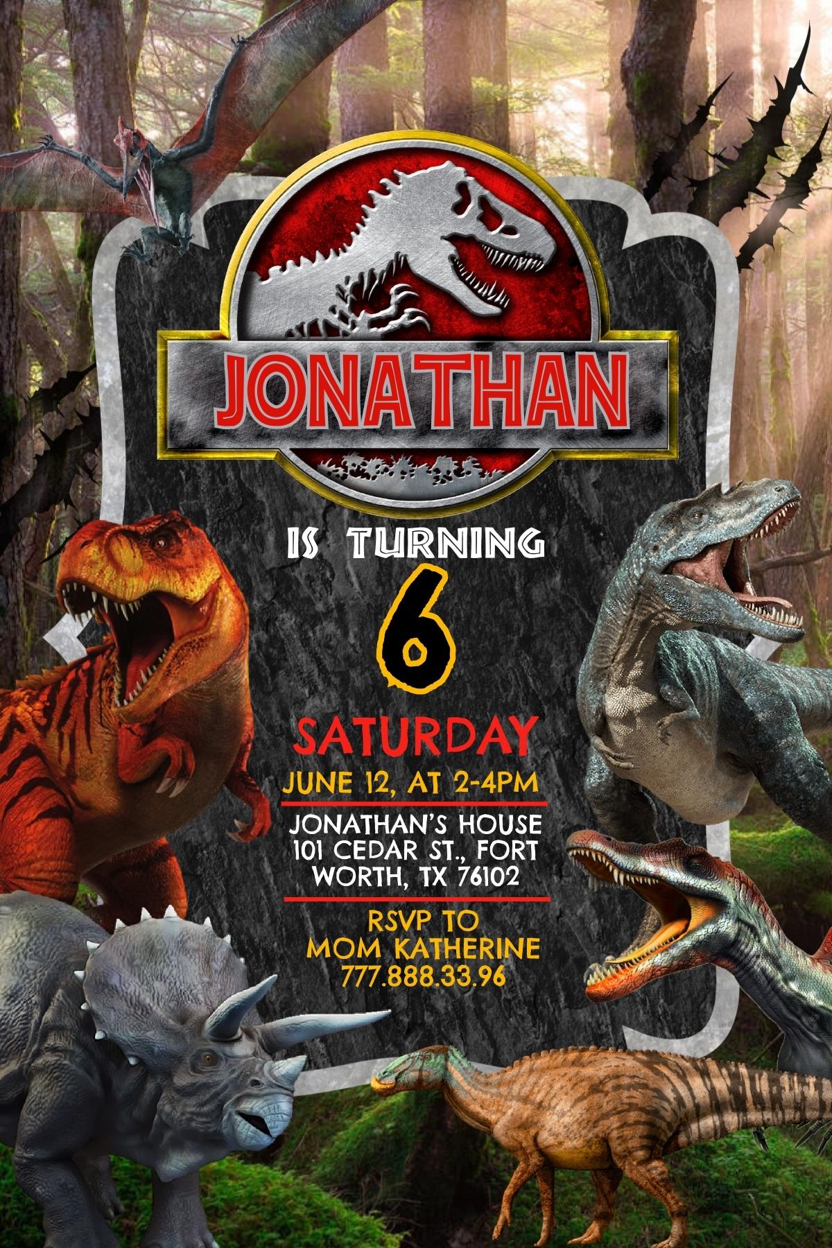 Jurassic Park customizable invite template | instant download | Share or Print | ZC033