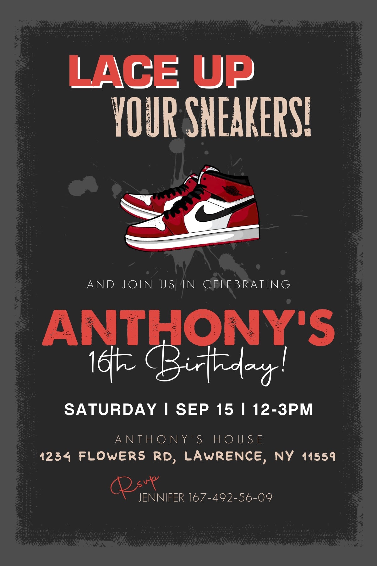 Sneaker Ball customizable invite template | instant download | Share or Print | GH782