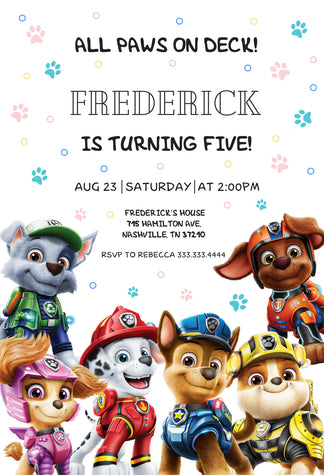 Paw Patrol customizable invite template | instant download | Share or ...